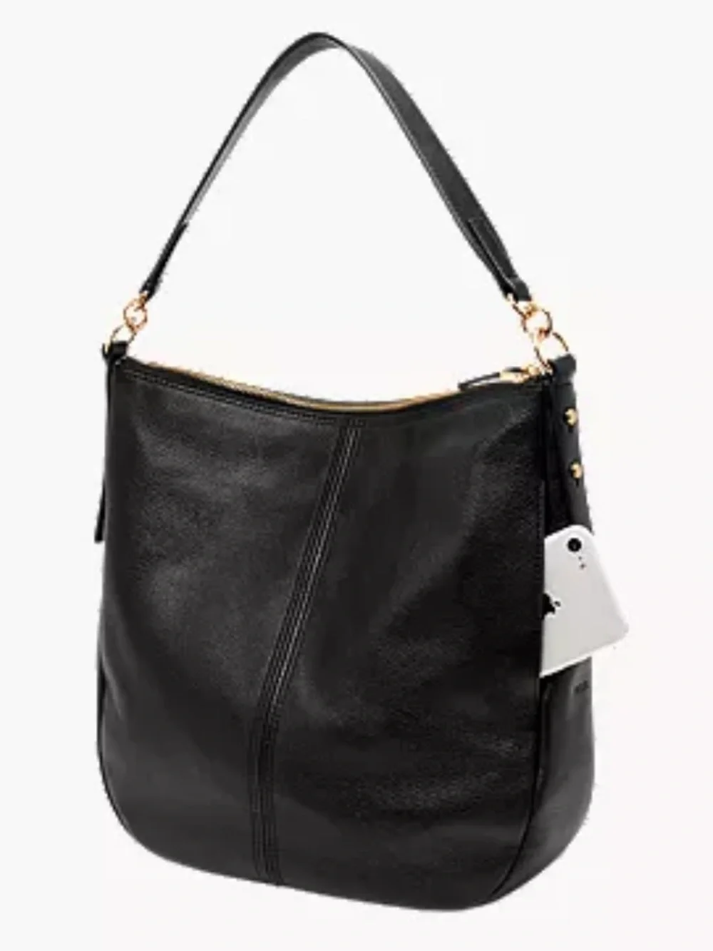 Fossil Jolie Black Leather Hobo Bag